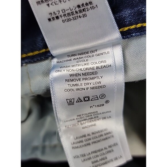 Polo Ralph Lauren Jeans Mens 34 35x28.5 Straight Blue Mid Rise Preppy Stretch - Picture 14 of 16